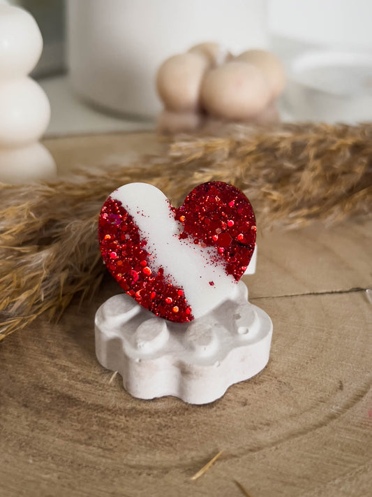 Special Valentinstag - Herz Weis Glitzer
